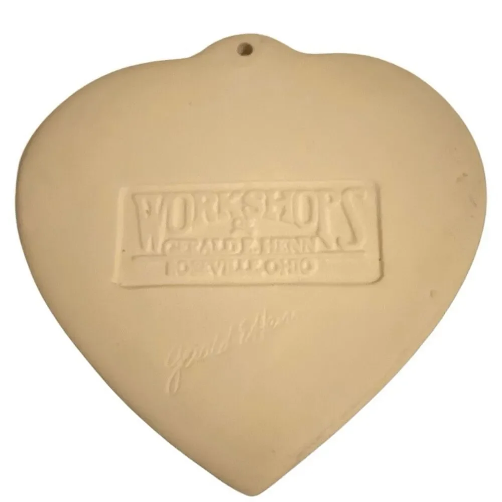 NEW Workshops kitchens Gerald E Henn ceramic folk heart cookie moldcottage core